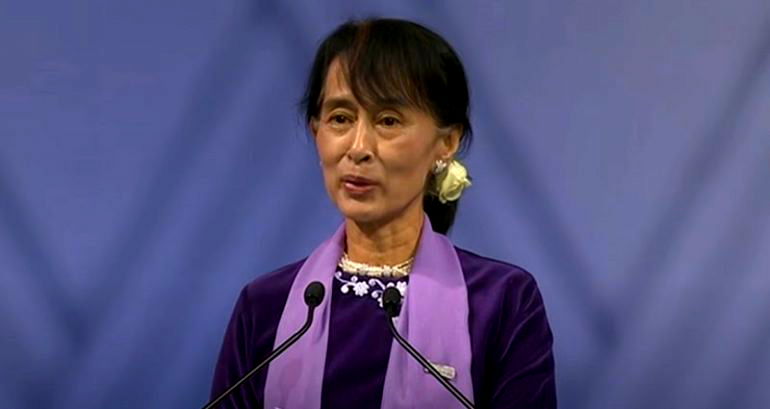 Myanmar’s military-appointed election body charges Suu Kyi with electoral fraud