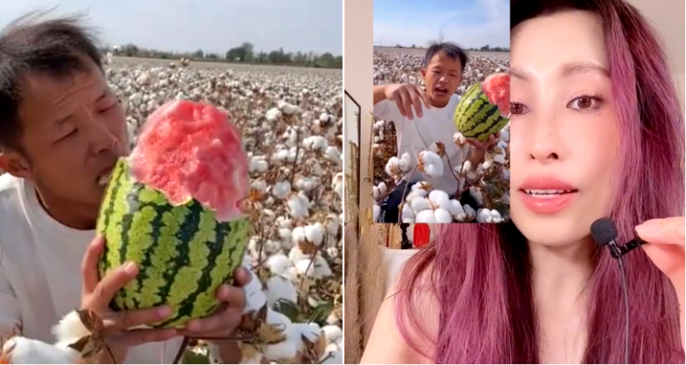 Racism allegations against controversial video of Chinese cotton farmer eating watermelon are debunked