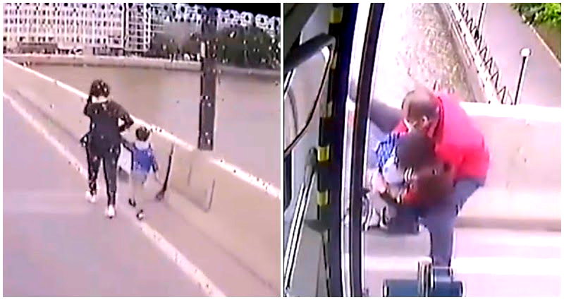 Viral TikTok shows the harrowing moment a Chinese bus driver saves a suicidal mother and her son