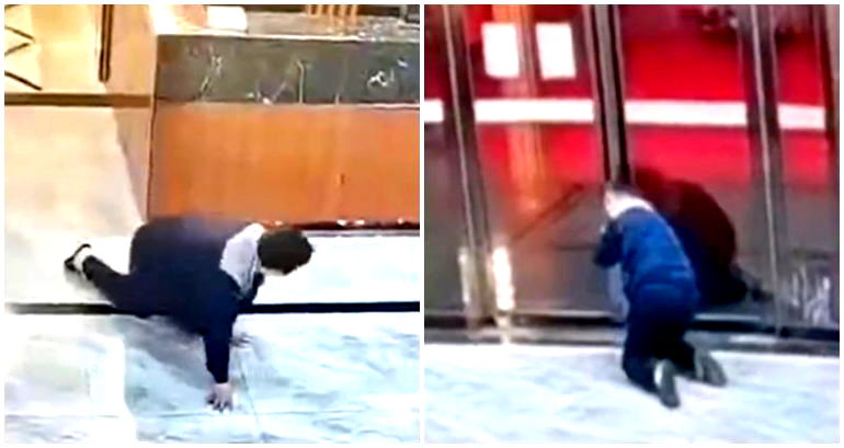 Man crawling out of spa in China to avoid paying captured on video