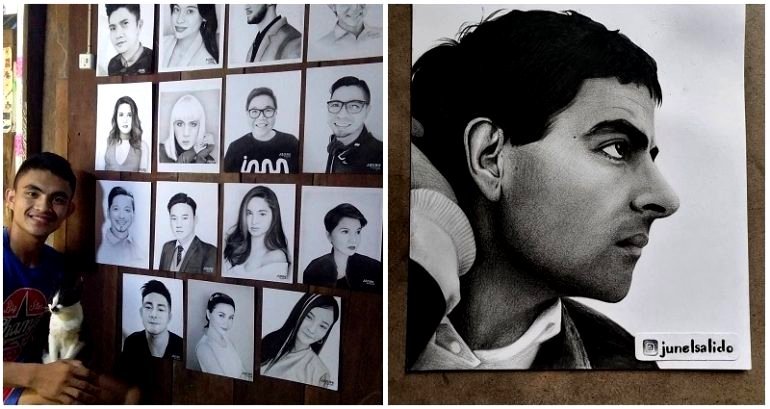 Filipino artist amazes by sketching all 7 BTS member at the same time