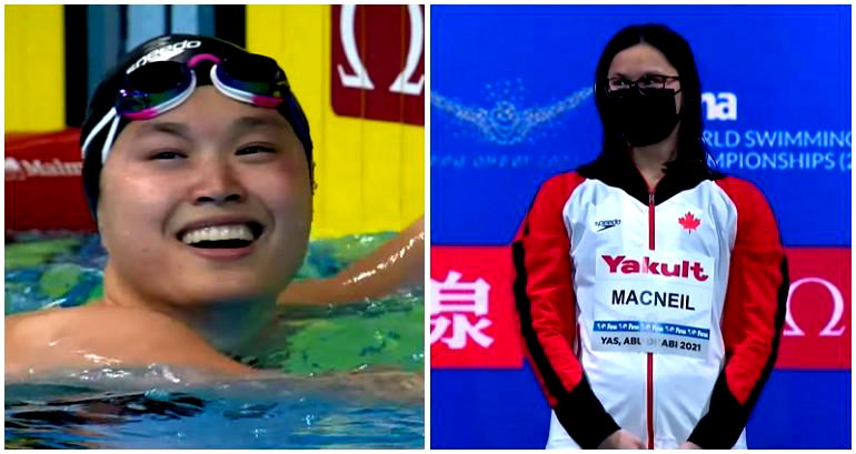 Chinese Canadian swimmer Maggie MacNeil sets all-time world record in 50m backstroke