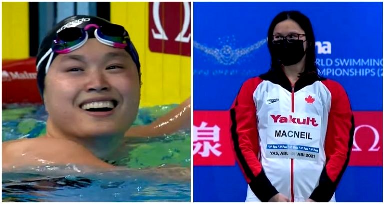 Chinese Canadian swimmer Maggie MacNeil sets all-time world record in 50m backstroke