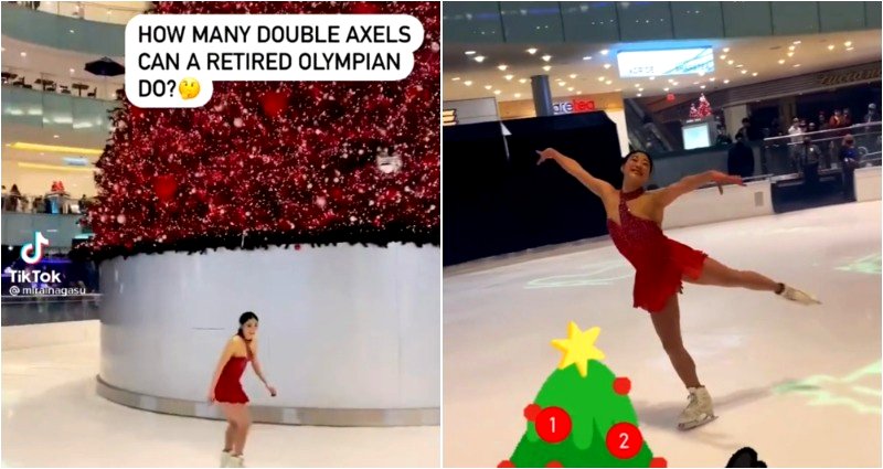 Retired Olympic ice skater Mirai Nagasu proves she’s still got it with amazing double axel feat