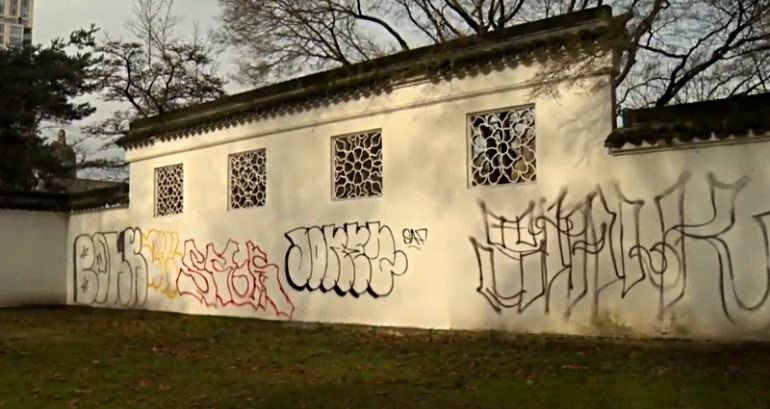 Vandals deface historic Chinese garden in Vancouver’s Chinatown with graffiti, urine and feces