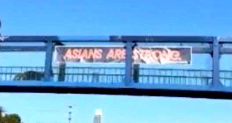 Asians Are Strong banner vandalized three days after going up in San Francisco