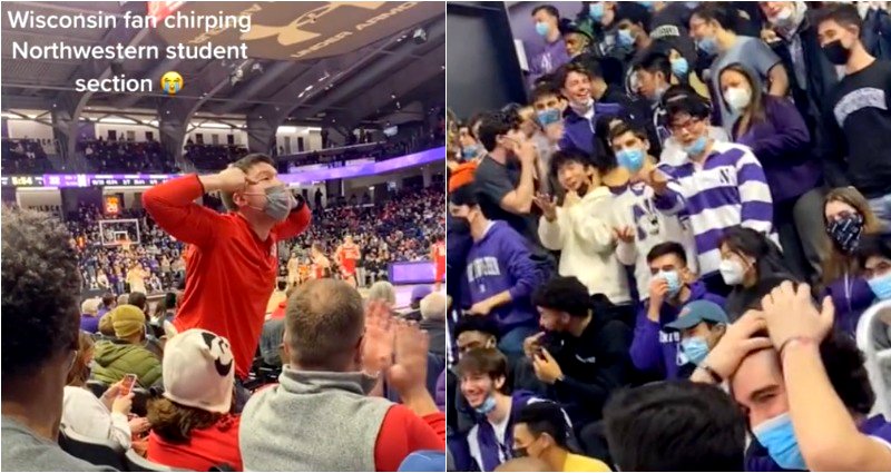 Wisconsin fan booted from basketball game after slant-eye gesture at Northwestern students