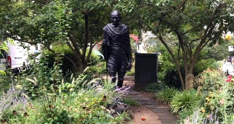 Vandalism of life-sized Gandhi statue in NYC condemned by Indian consulate as ‘despicable’