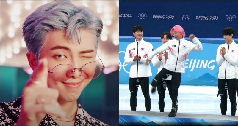 Korean short track skater Kwak Yoon-gy dances to BTS’ ‘Dynamite’ at Olympics medals podium, RM responds