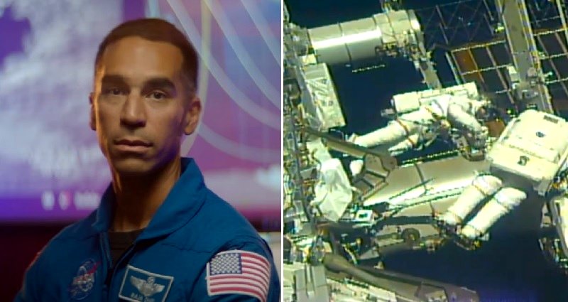 Indian American astronaut Raja Chari conducts his first spacewalk
