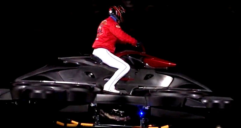 Watch: Japanese baseball manager flies hoverbike in dramatic entrance at home opener