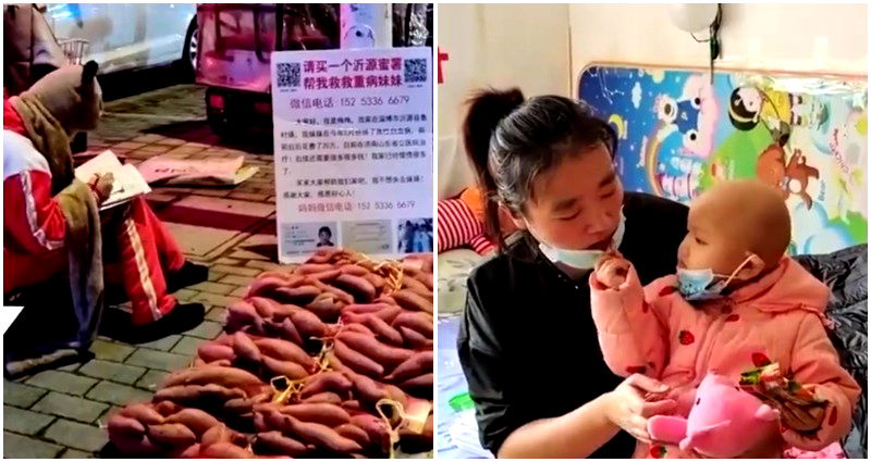 Chinese girl, 10, sells sweet potatoes on the street to help pay for 2-year-old sister’s cancer treatment