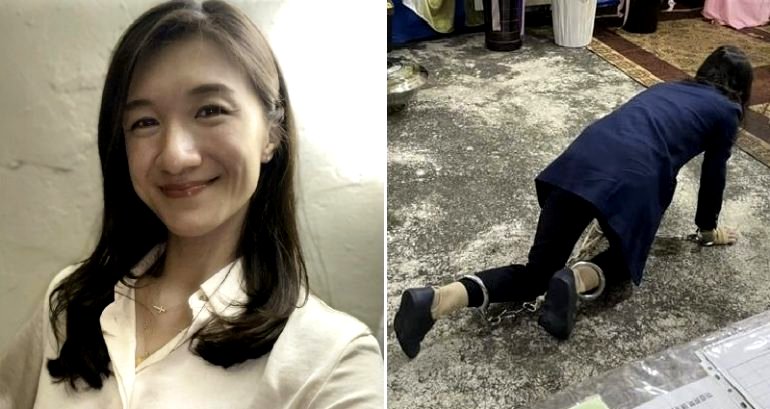 Images of shackled Taiwanese official kneeling before her father’s coffin spark public backlash