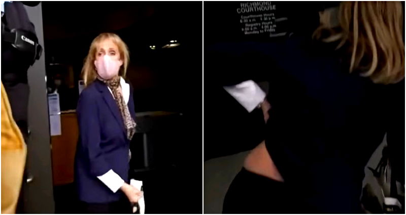 Vancouver woman on trial for anti-Asian attack is filmed using anti-Asian slur on her way to court