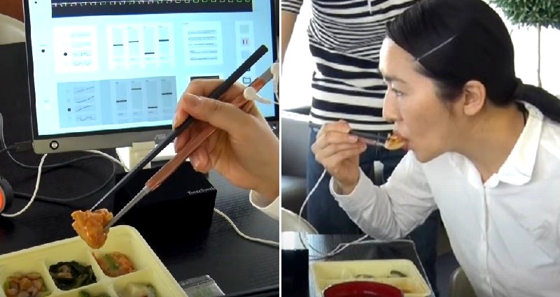 Electric chopsticks from Japan can enhance saltiness and umami flavor in food