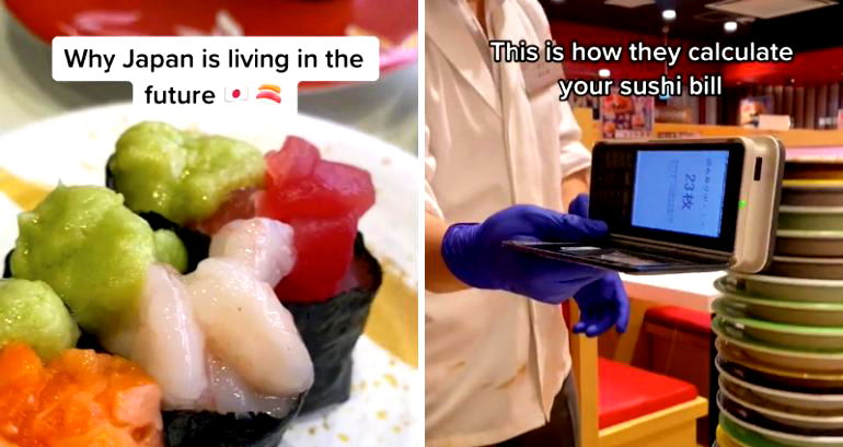 TikTok video showing how a conveyer belt sushi restaurant in Japan quickly calculates bills goes viral