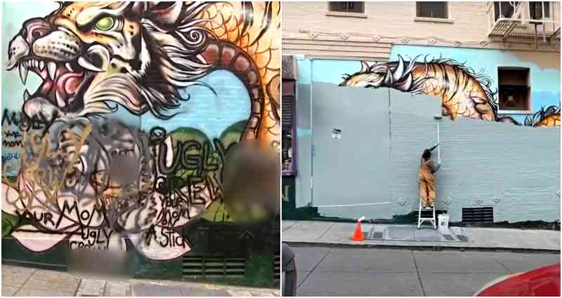 San Francisco Chinatown mural defaced with profanity, ‘your mom’ jokes