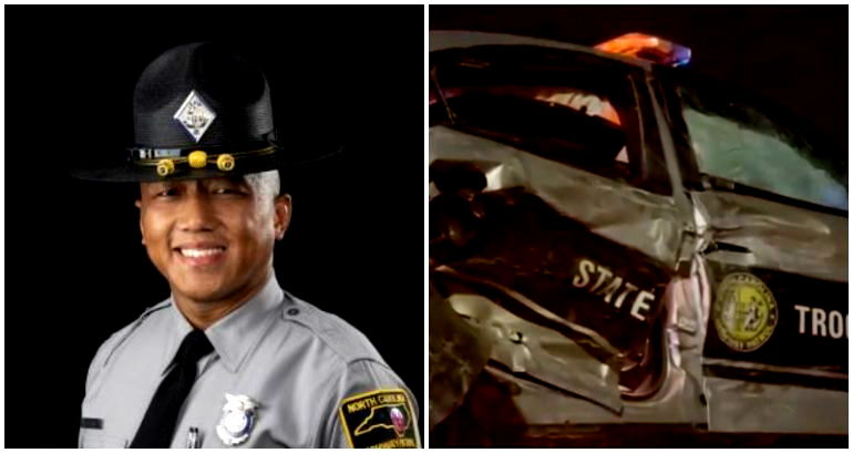 North Carolina trooper uses his own car to stop an impaired driver going the wrong way