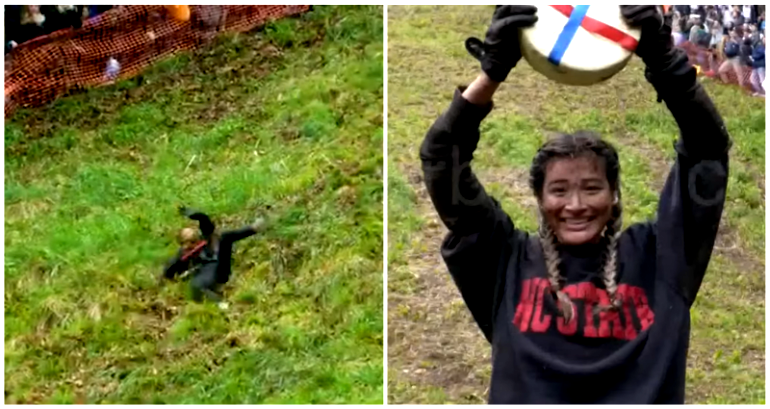 NC State graduate Abby Lampe becomes world cheese-rolling champion in England