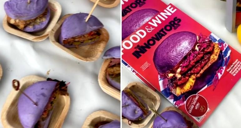 Filipino chefs’ tocino ube burger is featured on front cover of Food and Wine magazine