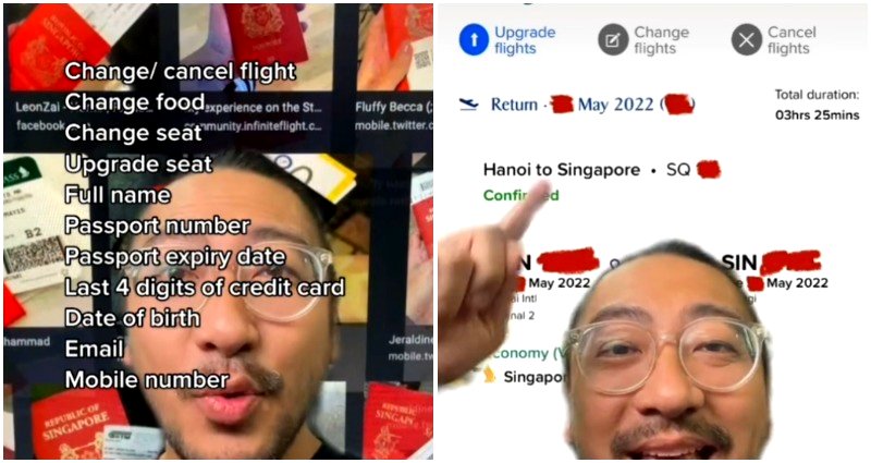 Singaporean TikToker explains why sharing plane ticket photos on social media poses serious risks