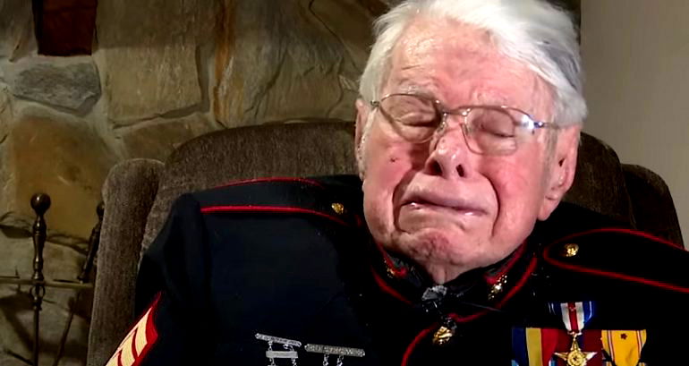 Tearful WWII vet says on his 100th birthday that current state of America is ‘not what they died for’