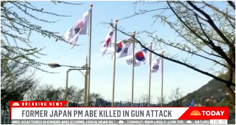 NBC mistakenly shows South Korean flags in report on former Japanese PM Shinzo Abe’s assassination