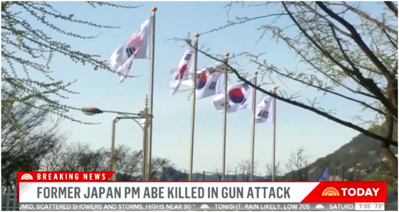 NBC mistakenly shows South Korean flags in report on former Japanese PM Shinzo Abe’s assassination