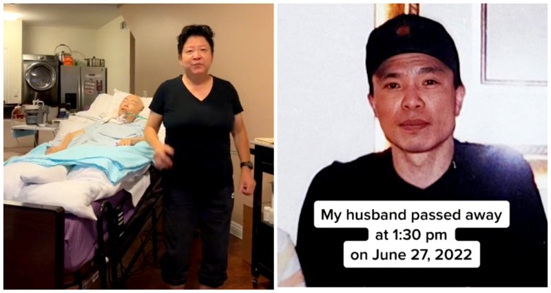 Korean TikToker who spent 10 years taking care of her ill husband reveals he has died