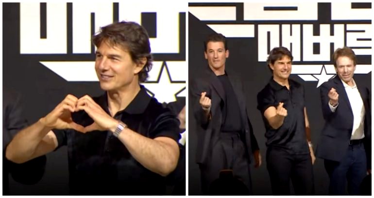 Hand and finger hearts: Tom Cruise gives ultimate fan service for ‘Top Gun’ South Korea premiere