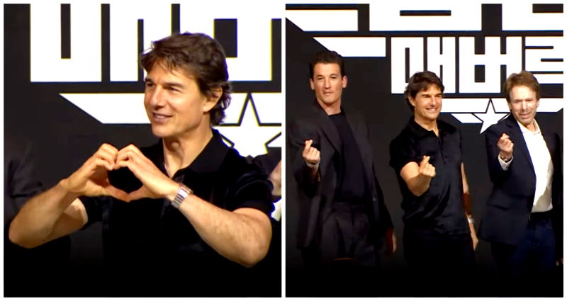 Hand and finger hearts: Tom Cruise gives ultimate fan service for ‘Top Gun’ South Korea premiere