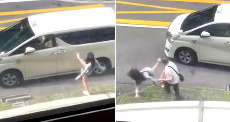 Viral video of Singaporean man slapping a woman after she kicked his car spurs debate