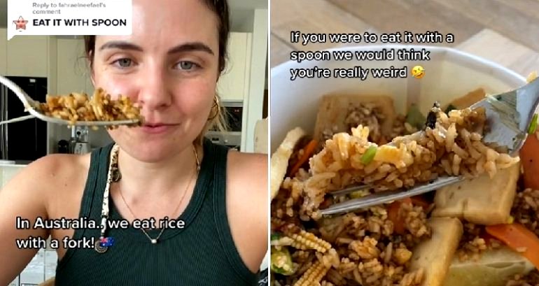 Aussie TikToker explains why she converted from fork to spoon to eat rice after living in Malaysia