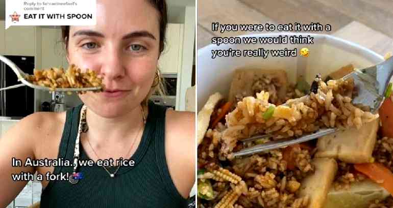 Aussie TikToker explains why she converted from fork to spoon to eat rice after living in Malaysia