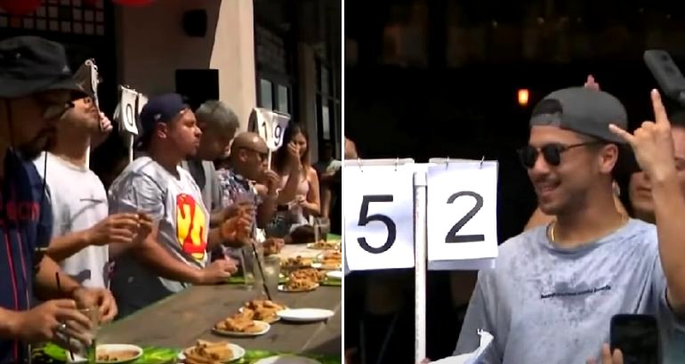 Man eats 52 lumpias in 10 minutes to win second annual lumpia eating contest in Houston, Texas