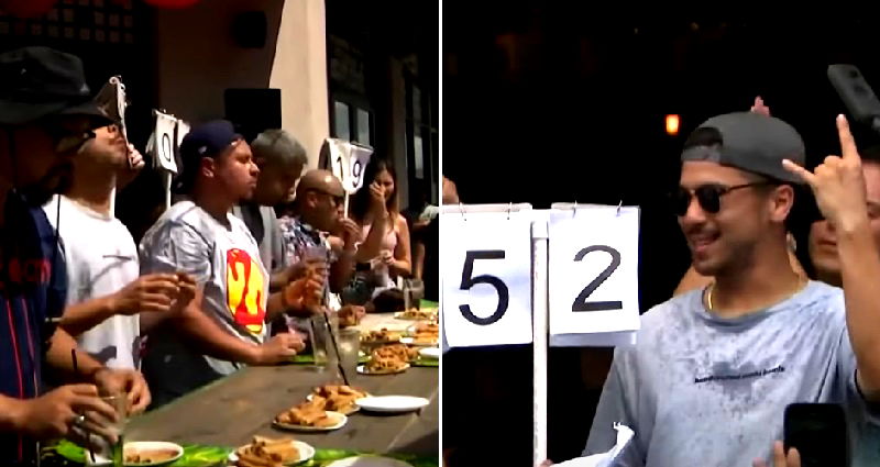 Man eats 52 lumpias in 10 minutes to win second annual lumpia eating contest in Houston, Texas