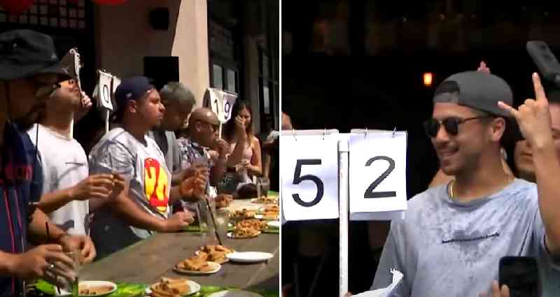 Man eats 52 lumpias in 10 minutes to win second annual lumpia eating contest in Houston, Texas