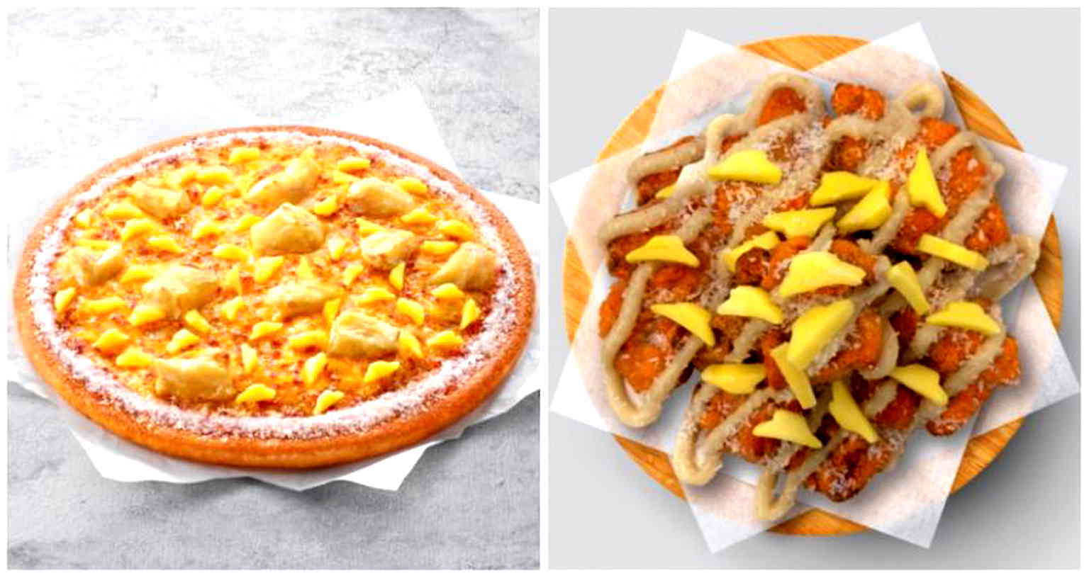 Forget pineapple pizza — it’s all about durian mango pizza with fried chicken