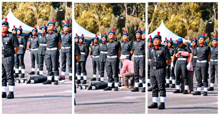 Malaysian senior rushing to hold up his nephew who fainted during parade gives us all the feels