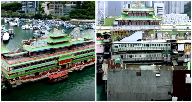 Hong Kong’s iconic Jumbo Floating Restaurant is now upside down and trapped on a reef