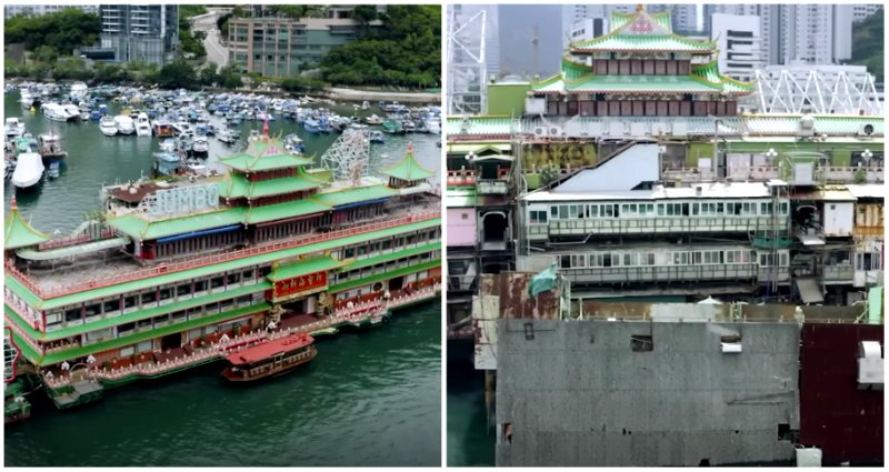 Hong Kong’s iconic Jumbo Floating Restaurant is now upside down and trapped on a reef