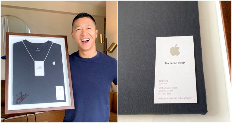 Ex-Apple worker Sam Sung auctions business card from his first Apple store