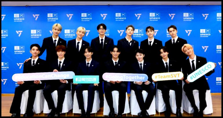 K-pop boy group Seventeen teams up with UNESCO for youth education campaign
