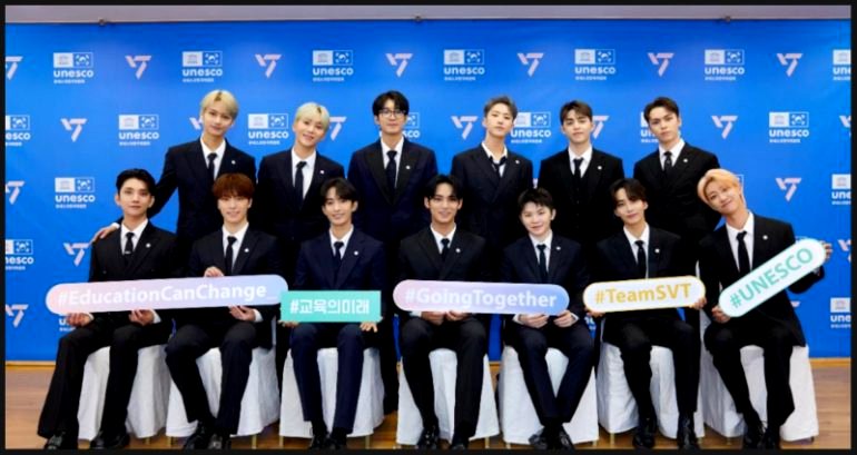 K-pop boy group Seventeen teams up with UNESCO for youth education campaign