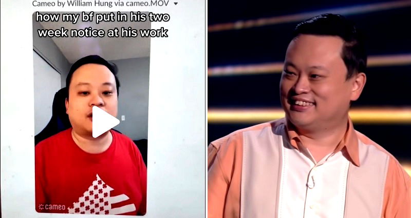 Man wins the internet for hiring William Hung to let his ex-workmates know he is leaving the company