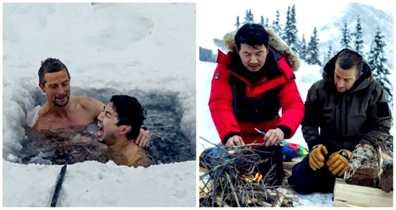 Simu Liu licks maggot and opens up about childhood in upcoming episode of ‘Running Wild with Bear Grylls’