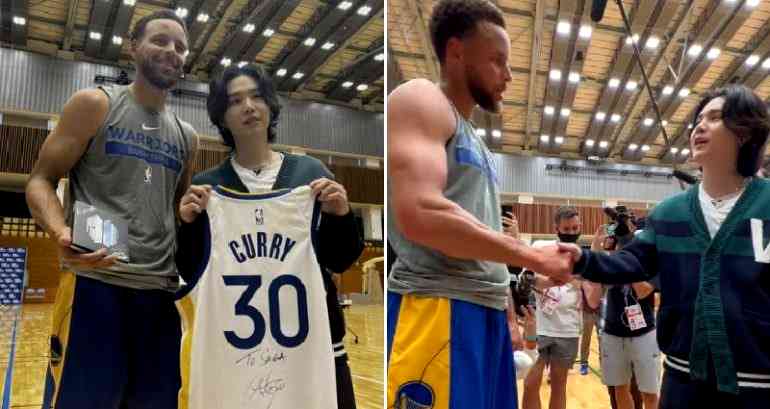 Video: BTS’ SUGA meets NBA star Stephen Curry in Japan