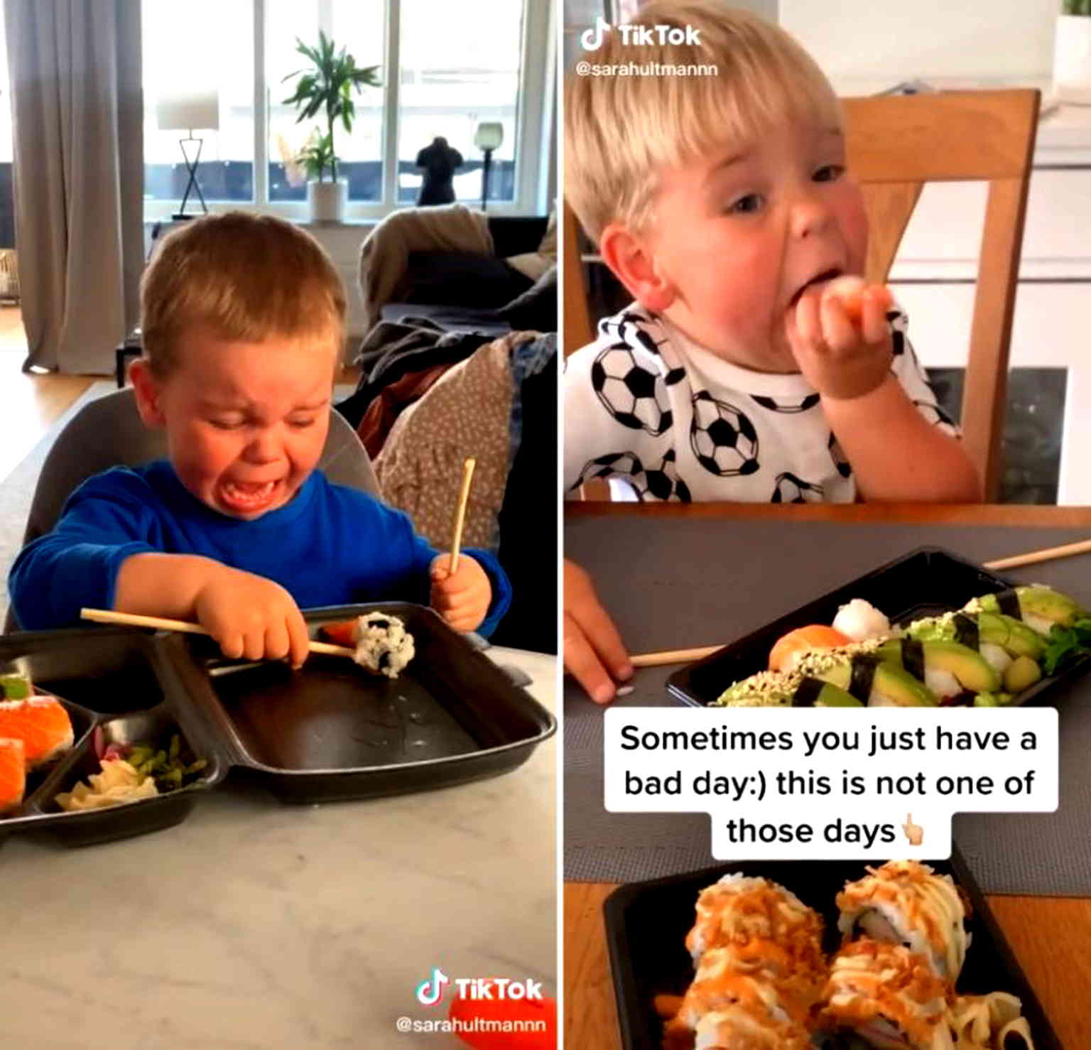 Relatable video of boy struggling to eat with chopsticks has gone viral on TikTok