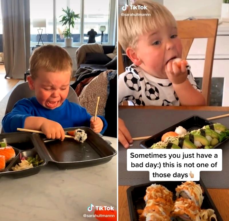 Relatable video of boy struggling to eat with chopsticks has gone viral on TikTok