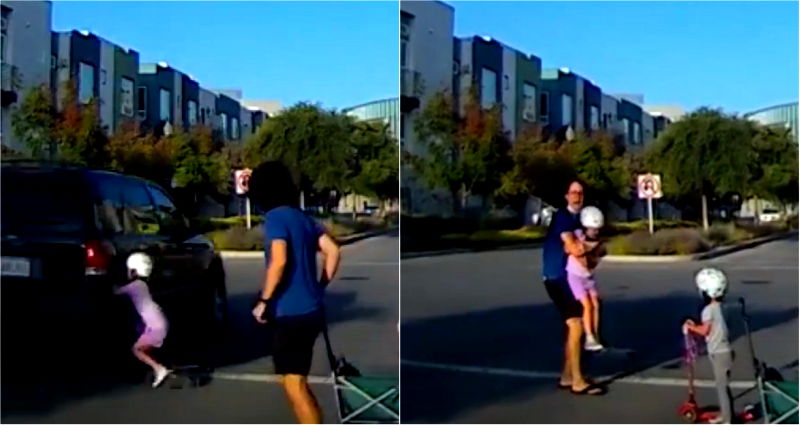 Residents demand change after girl nearly struck by SUV while crossing street in San Mateo, California